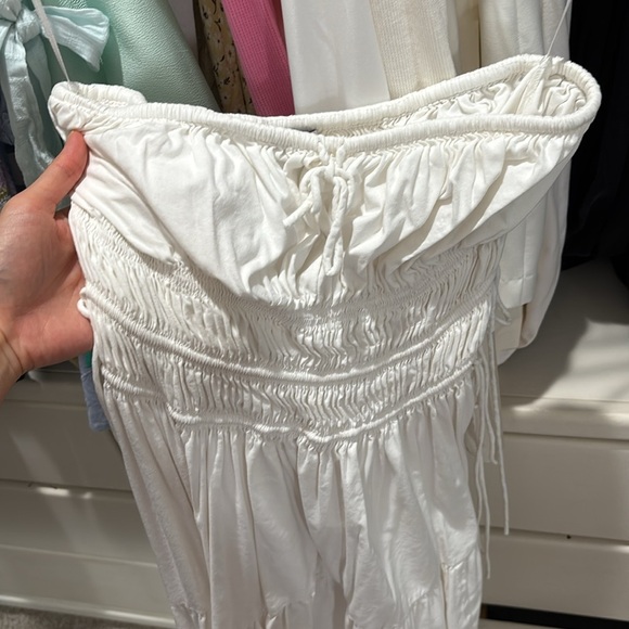 Bumpsuit Shirred Strapless Gown in White Poplin size XS - Picture 10 of 10